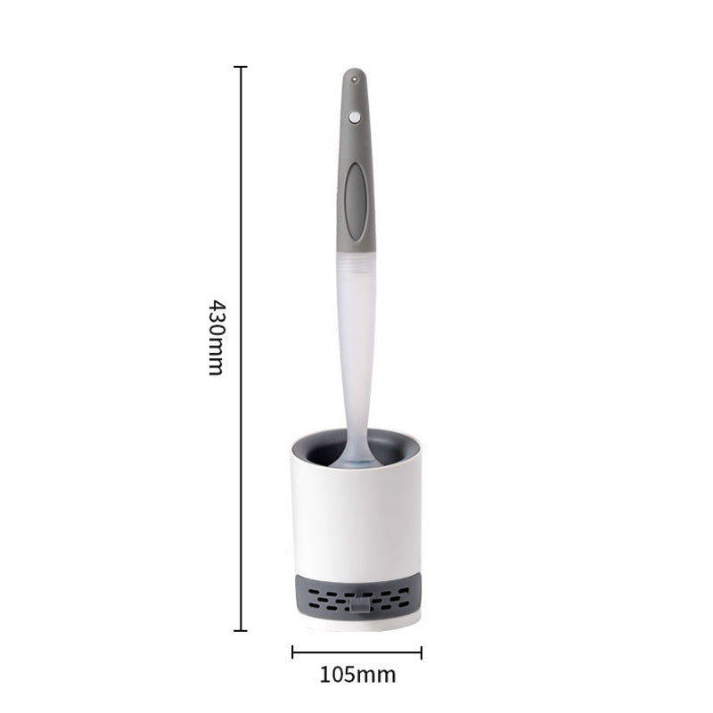 Long Handle Toilet Brush Set with Base and Soft Bristles