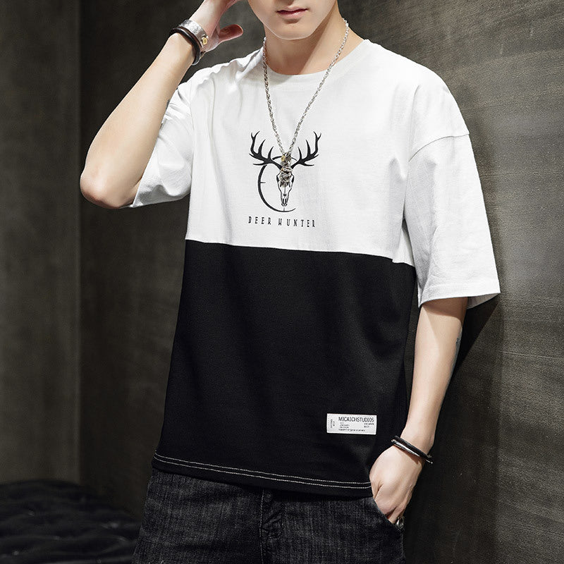Men's Cotton Short Sleeve Crew Neck T-Shirt Summer Style