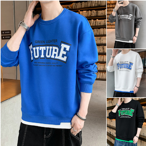 Men's Future Lighter Sweatshirt with Letter Print (One Piece)
