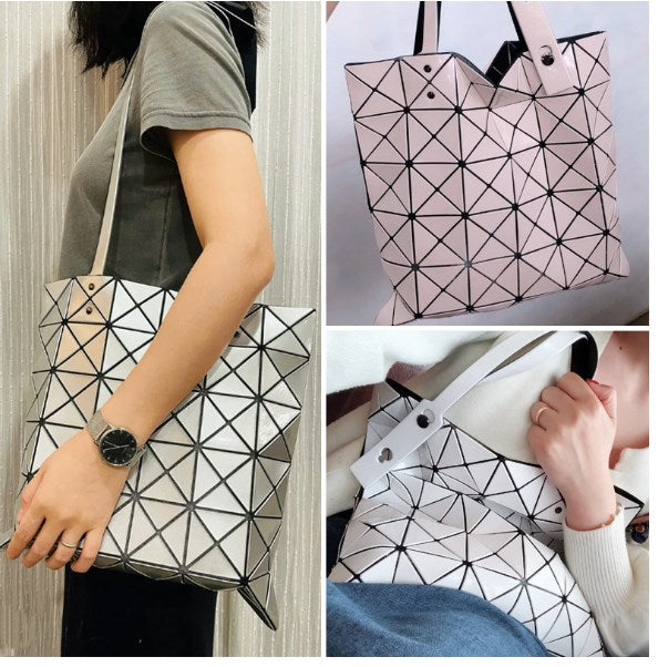 Diamond Pattern Handbag - Stylish Tote & Crossbody Bag