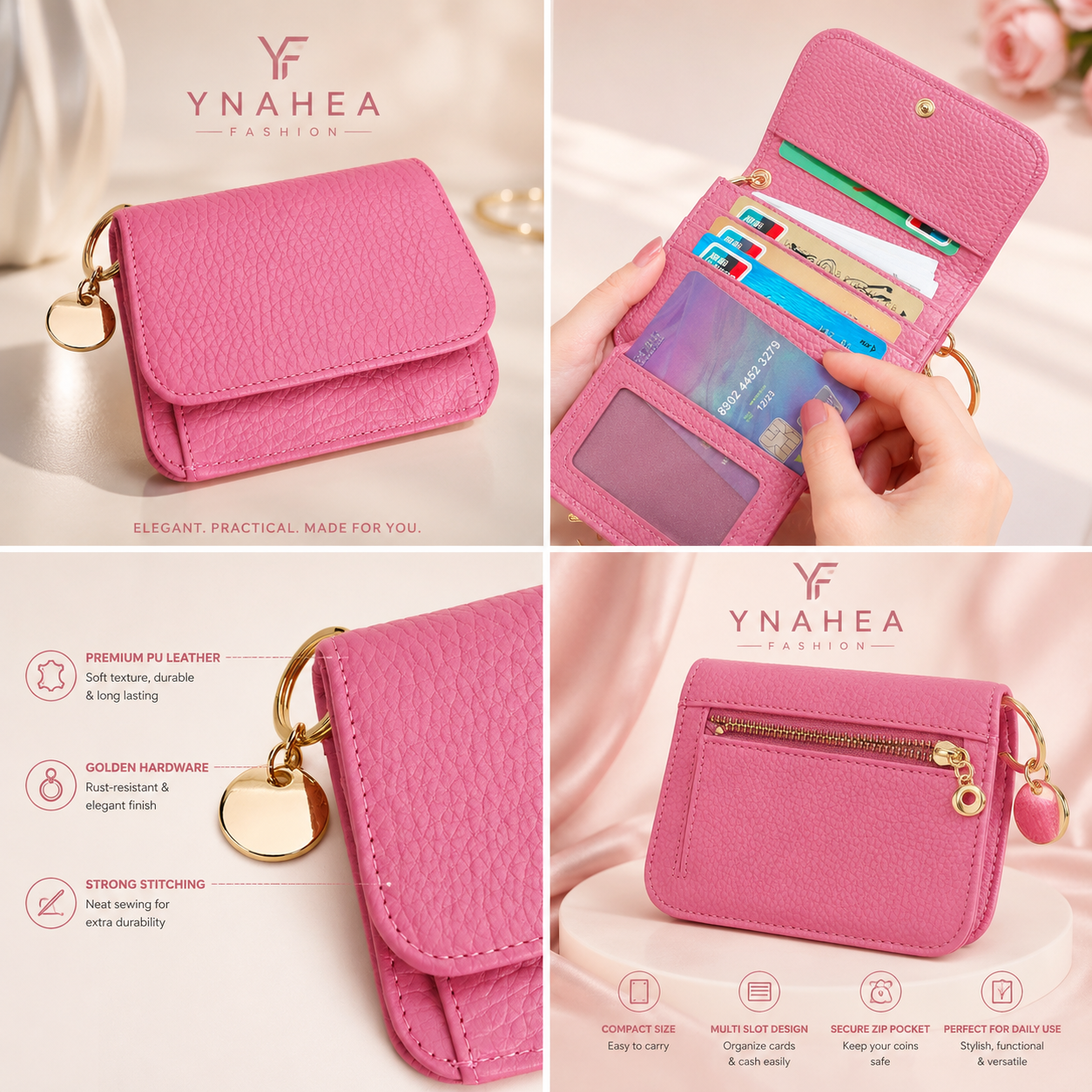 Cute Cowhide Zipper Coin Purse for Fashion Lovers