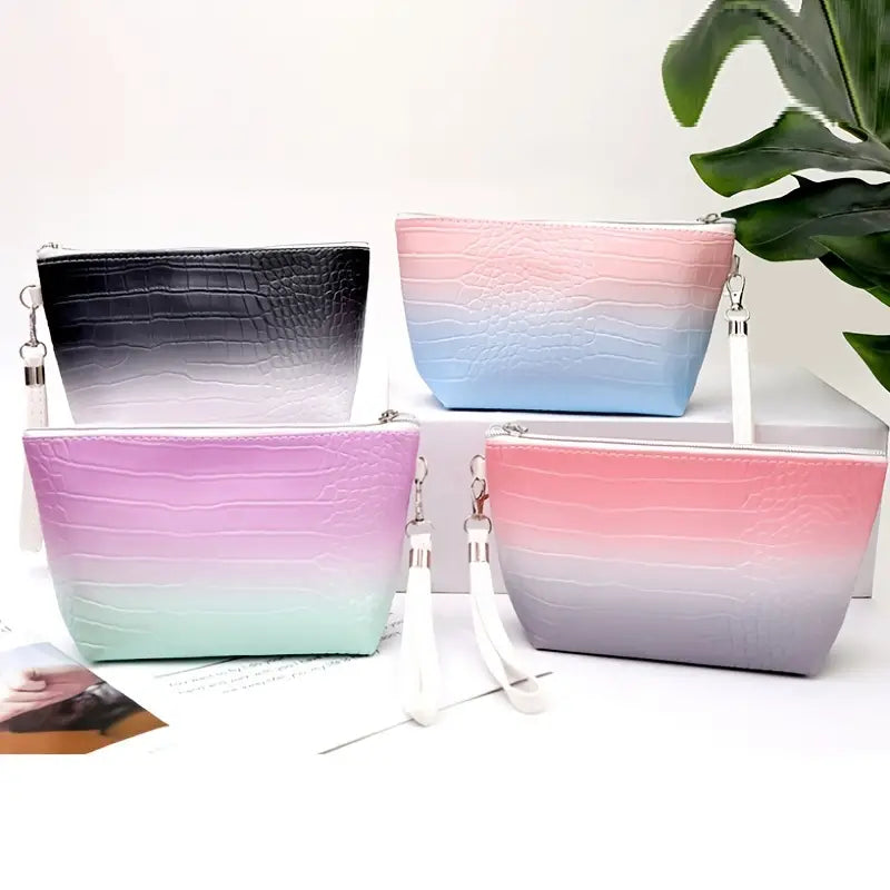 Crocodile Pattern PU Waterproof Makeup Bag with Zipper