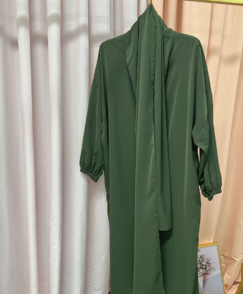 Solid Color Hooded Robe Dress for Muslim Women