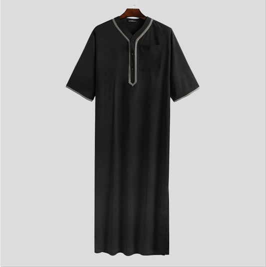 2024 Men’s Loose Long Robe Button Shirt - Arabic Style
