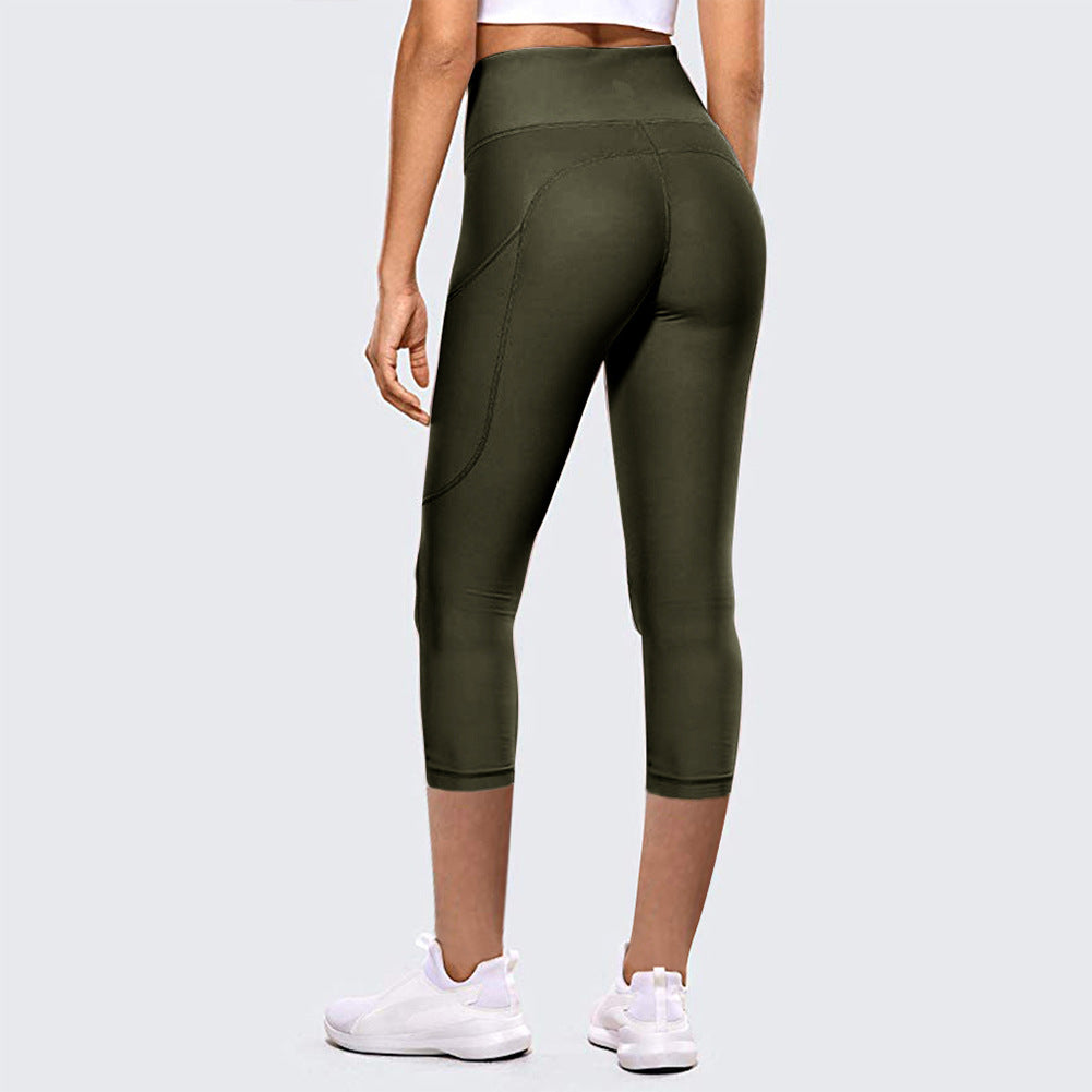 High-Waist Hip-Lifting Cropped Yoga Pants for Women