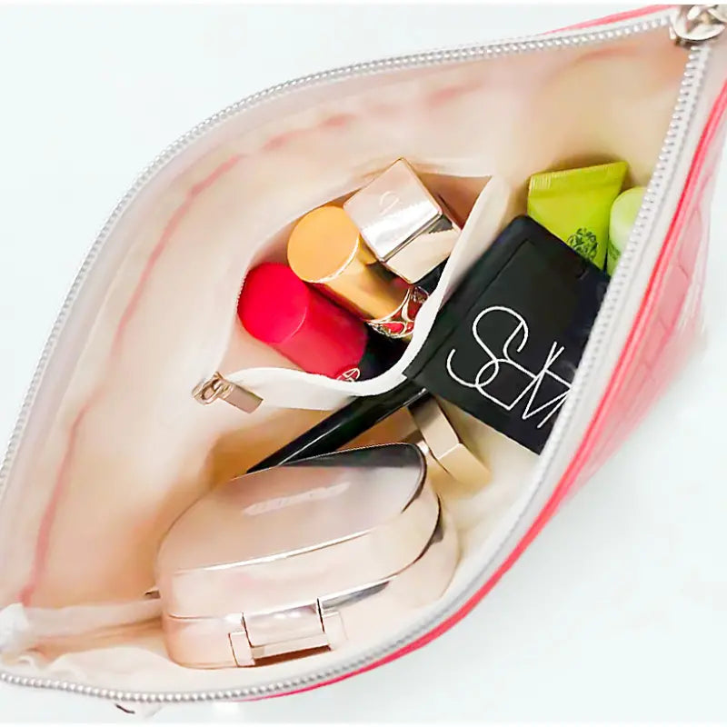 Crocodile Pattern PU Waterproof Makeup Bag with Zipper