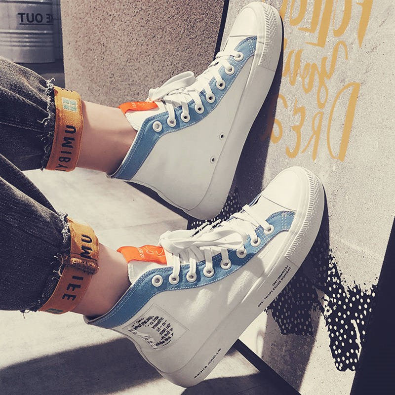 Men's High-Top Canvas Sneakers - Trendy Casual Shoes