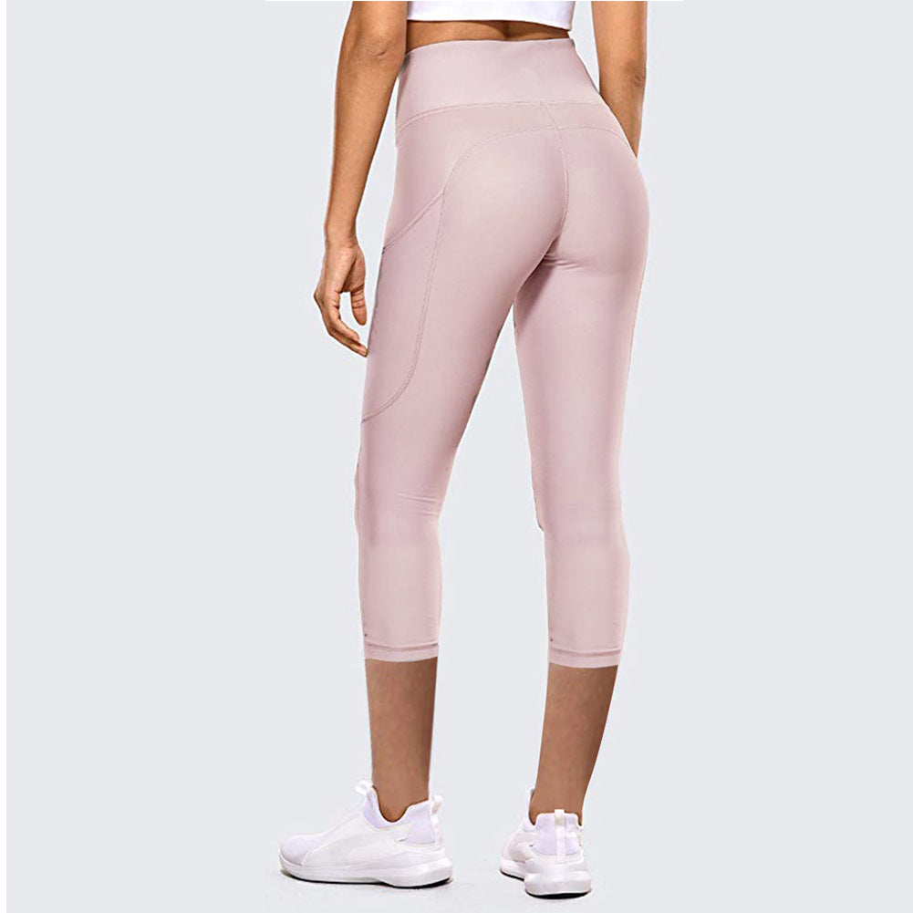 High-Waist Hip-Lifting Cropped Yoga Pants for Women