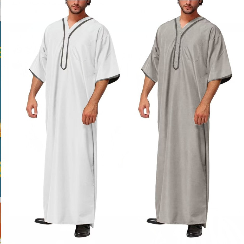2024 Men’s Loose Long Robe Button Shirt - Arabic Style