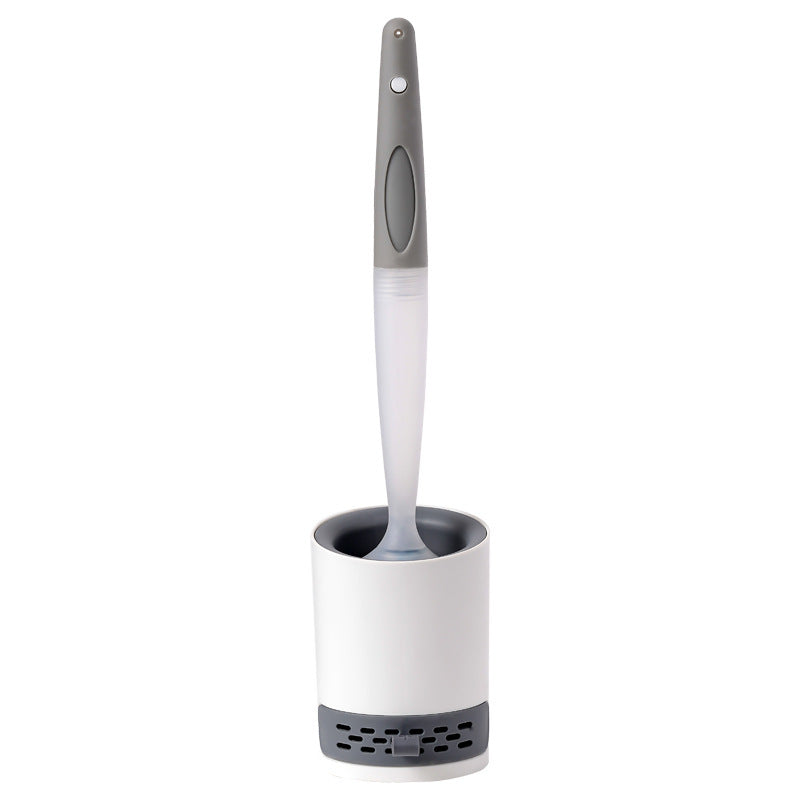 Long Handle Toilet Brush Set with Base and Soft Bristles