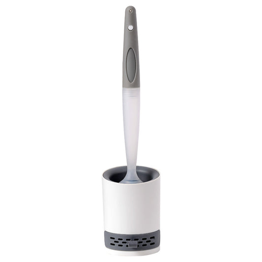 Long Handle Toilet Brush Set with Base and Soft Bristles
