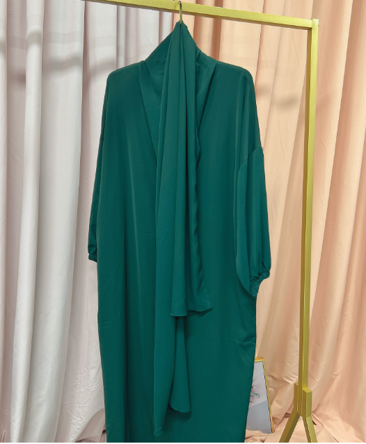 Solid Color Hooded Robe Dress for Muslim Women