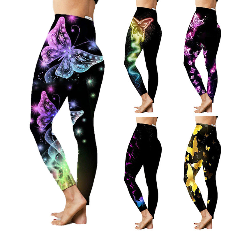 Printed Stretch Slim Yoga Pants for Women