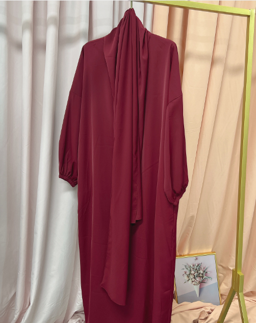 Solid Color Hooded Robe Dress for Muslim Women