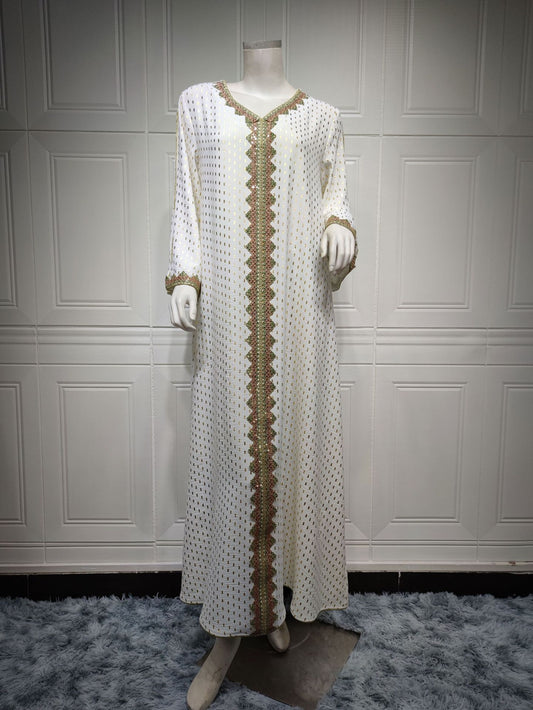 Summer Bronzing Dubai Gown for Muslim Women