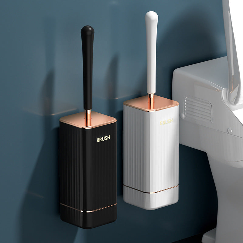Toilet Brush Set with Silicone Holder for Cleaning