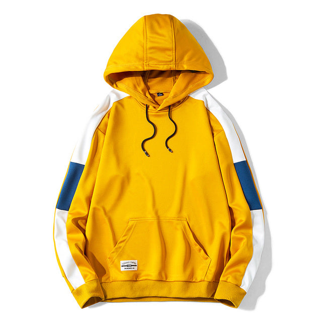 Men's Casual Hoodie Pullover - Solid Color Streetwear