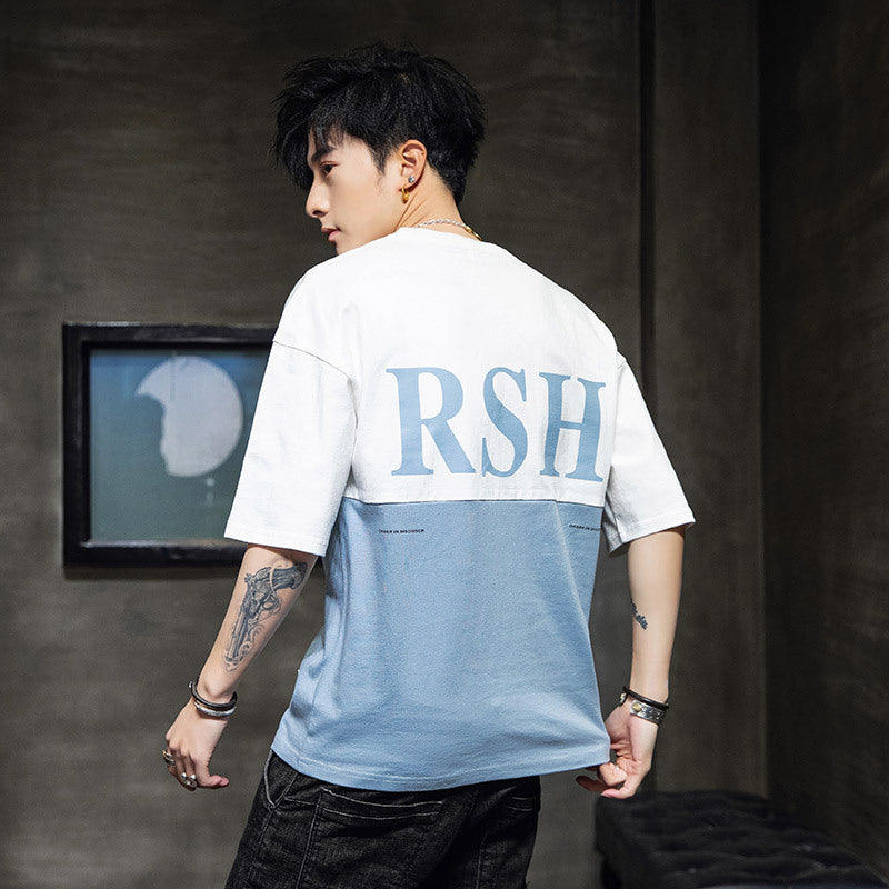 Men's Cotton Short Sleeve Crew Neck T-Shirt Summer Style