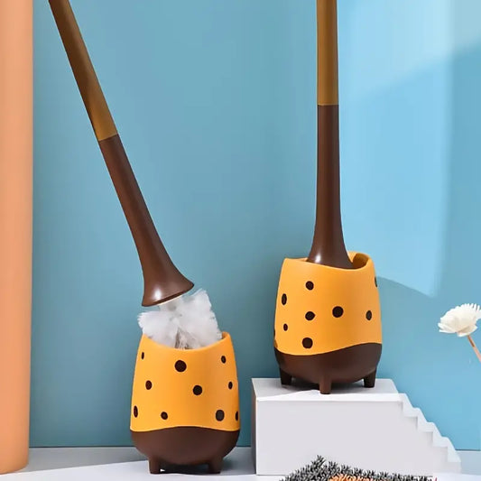 Toilet Brush with Base and Long Handle for Deep Cleaning