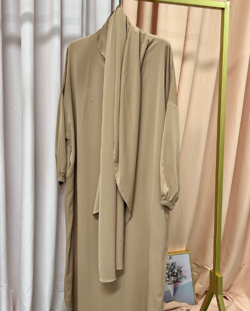 Solid Color Hooded Robe Dress for Muslim Women