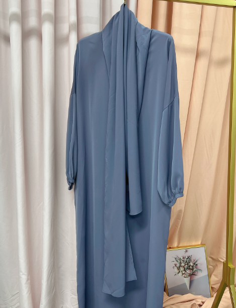 Solid Color Hooded Robe Dress for Muslim Women