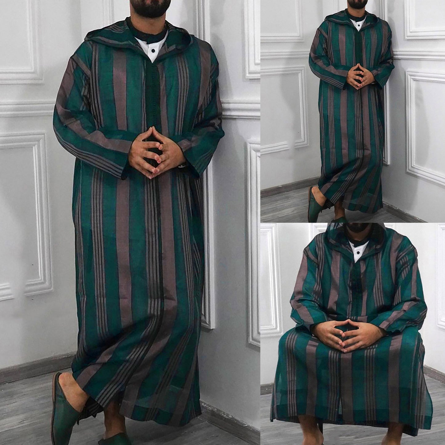 Floral Printed Kaftan Islamic Dress for Men