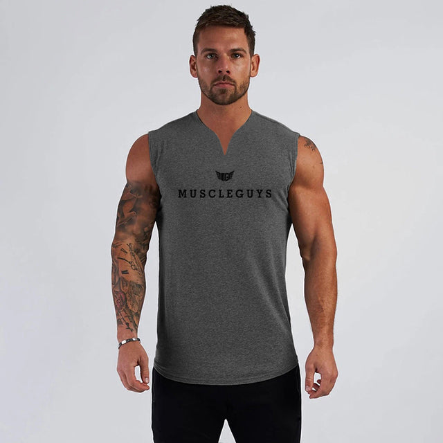 Men's V Neck Compression Sleeveless Workout Vest