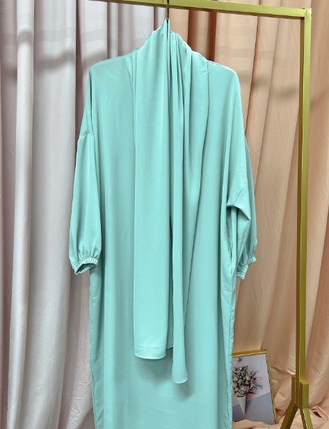 Solid Color Hooded Robe Dress for Muslim Women