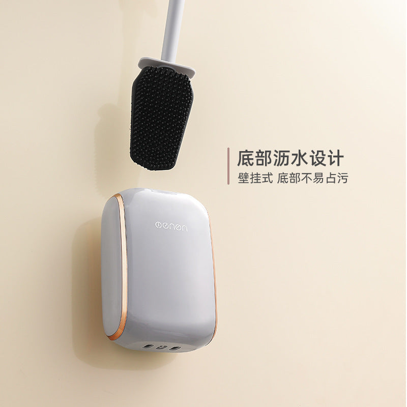 Elegant Wall-Mounted Toilet Brush Set with Base