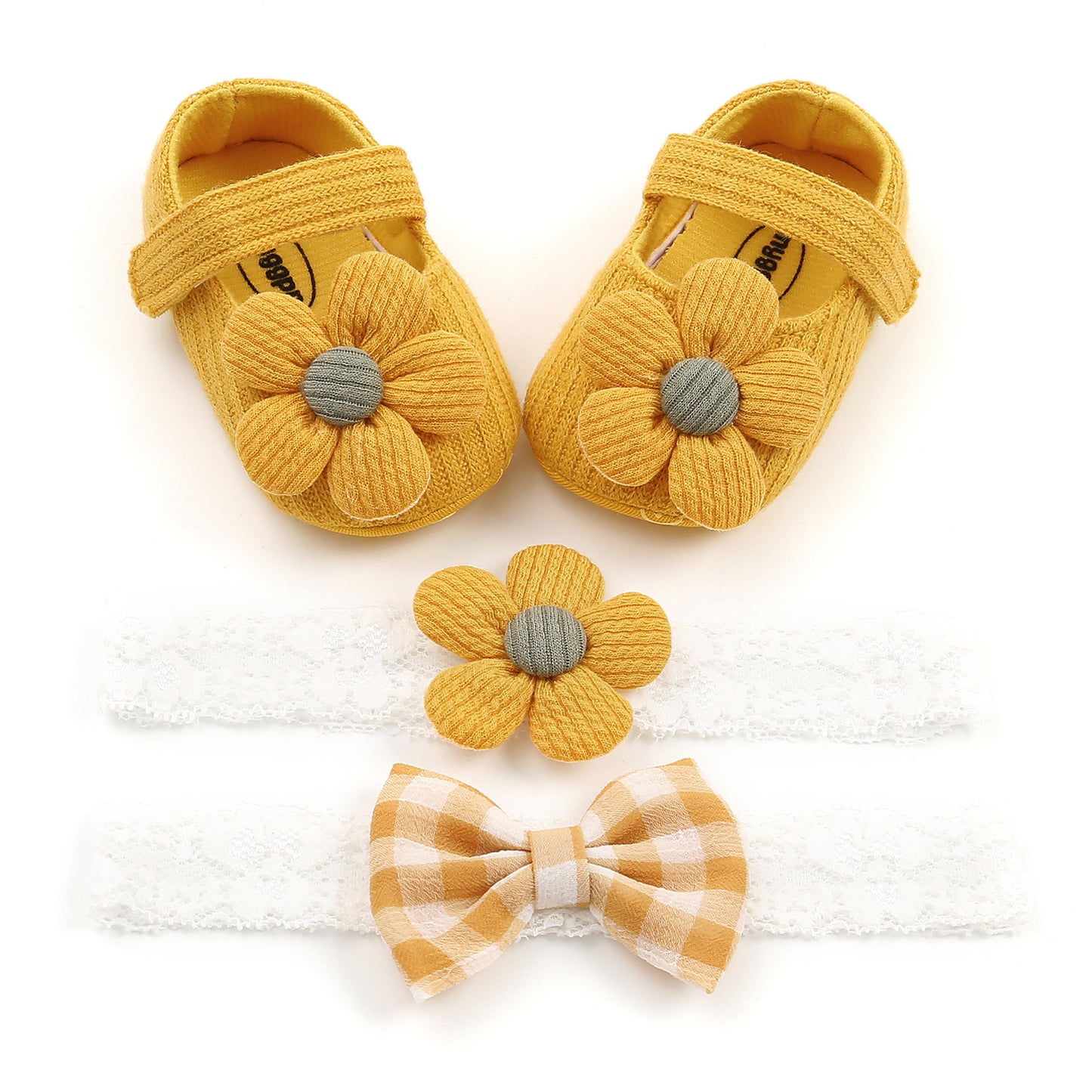 Soft-Soled Toddler Shoes and Headband Set for Babies