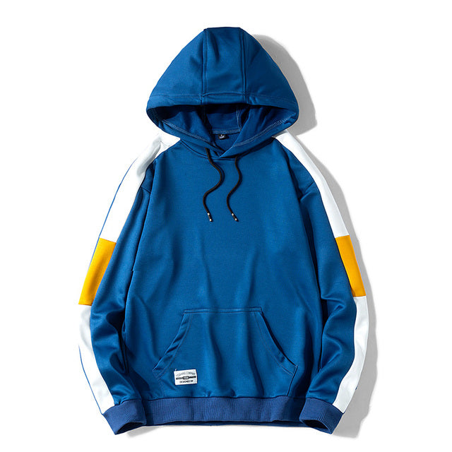Men's Casual Hoodie Pullover - Solid Color Streetwear