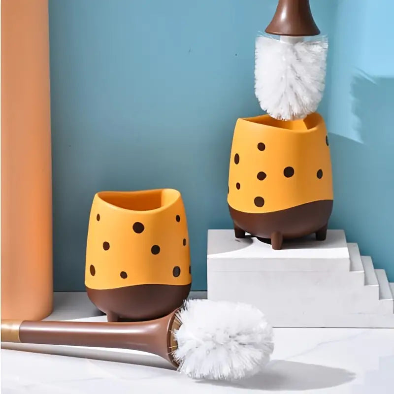 Toilet Brush with Base and Long Handle for Deep Cleaning
