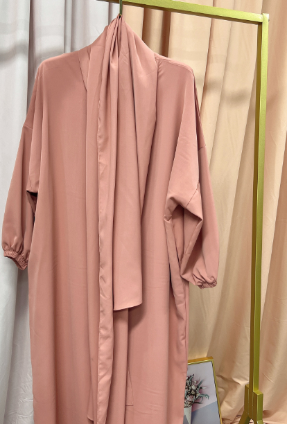 Solid Color Hooded Robe Dress for Muslim Women