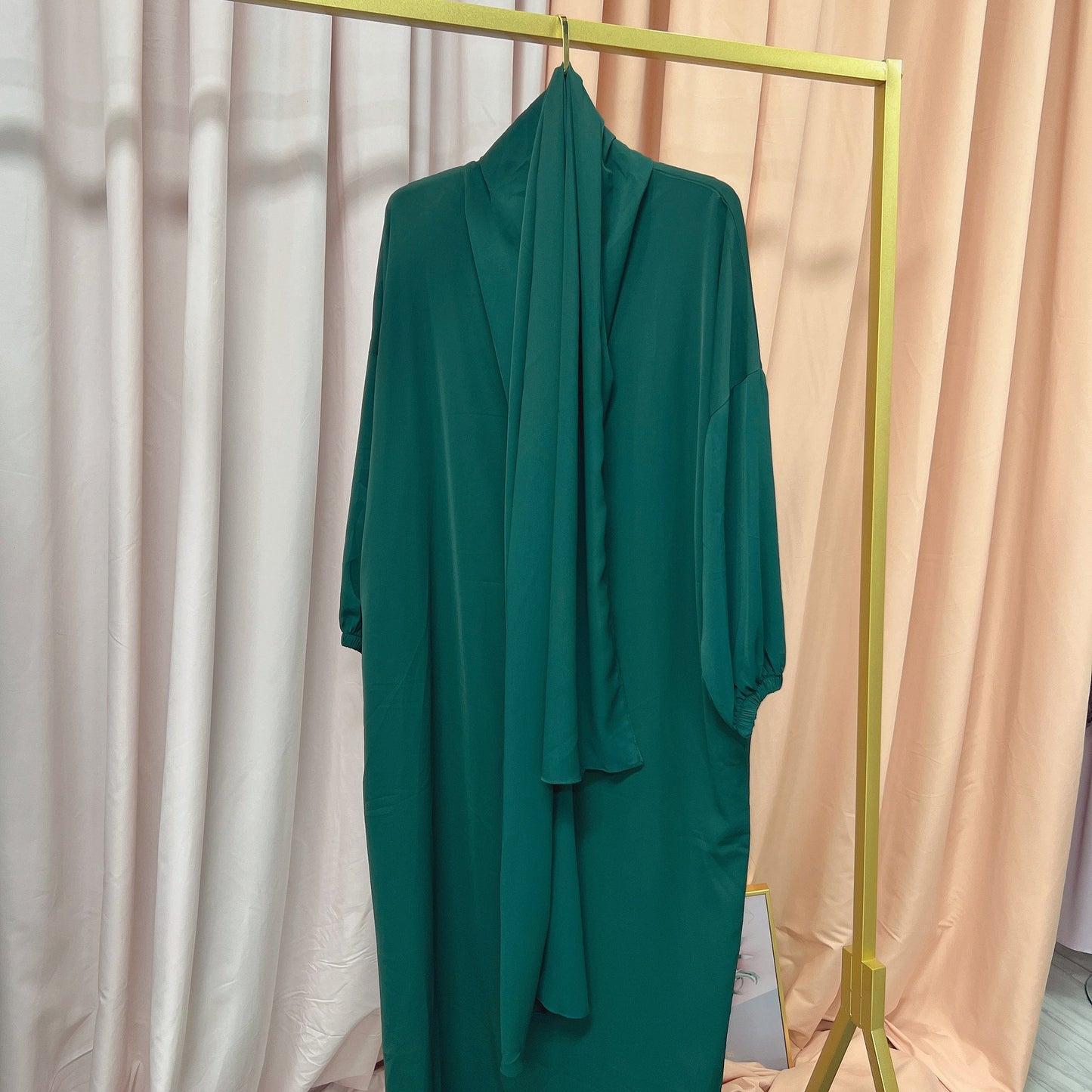 Solid Color Hooded Robe Dress for Muslim Women