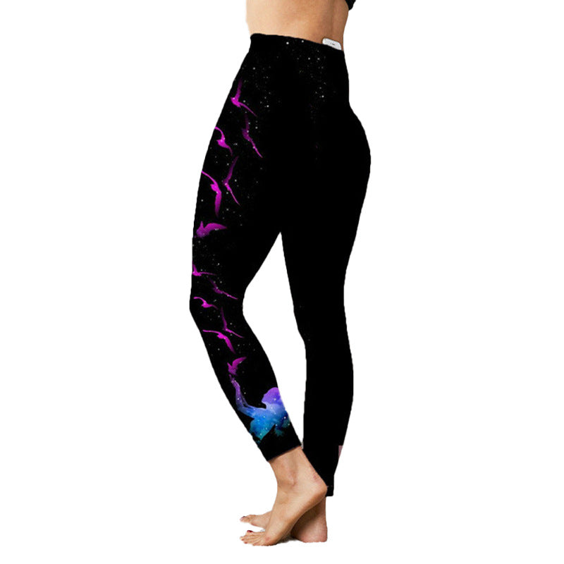 Printed Stretch Slim Yoga Pants for Women