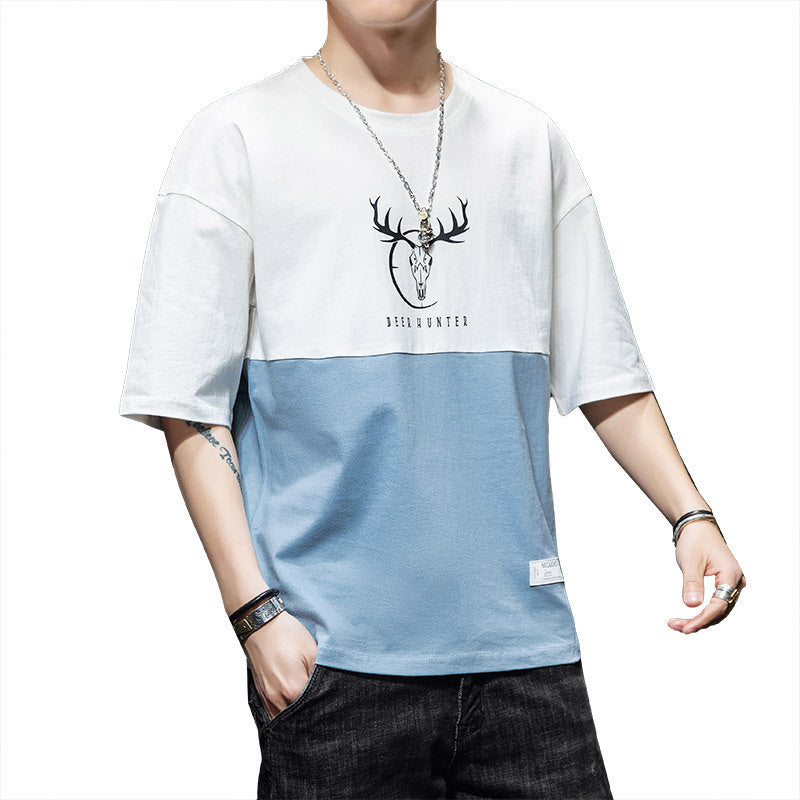 Men's Cotton Short Sleeve Crew Neck T-Shirt Summer Style