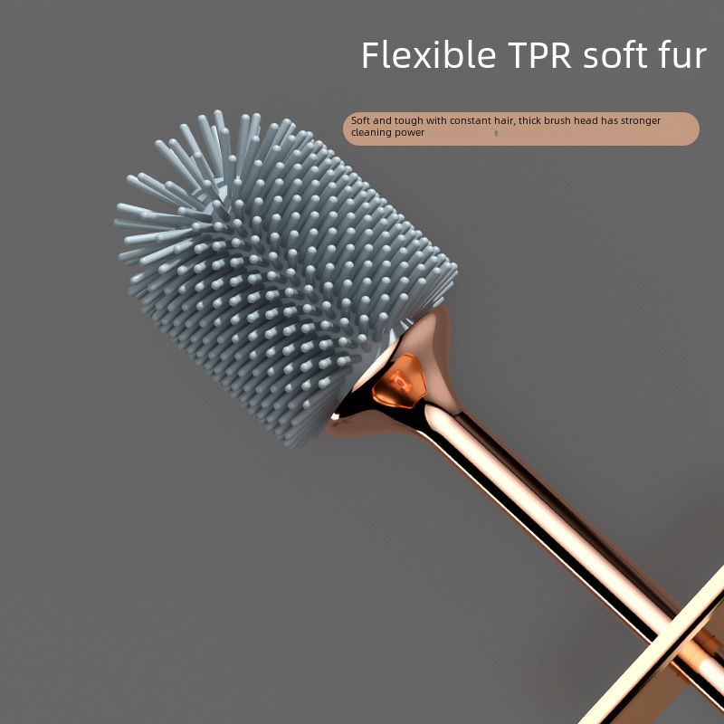 Toilet Brush Set with Silicone Holder for Cleaning