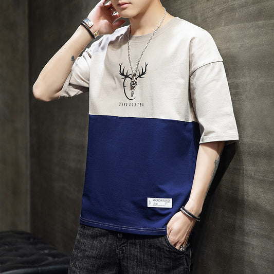 Men's Cotton Short Sleeve Crew Neck T-Shirt Summer Style