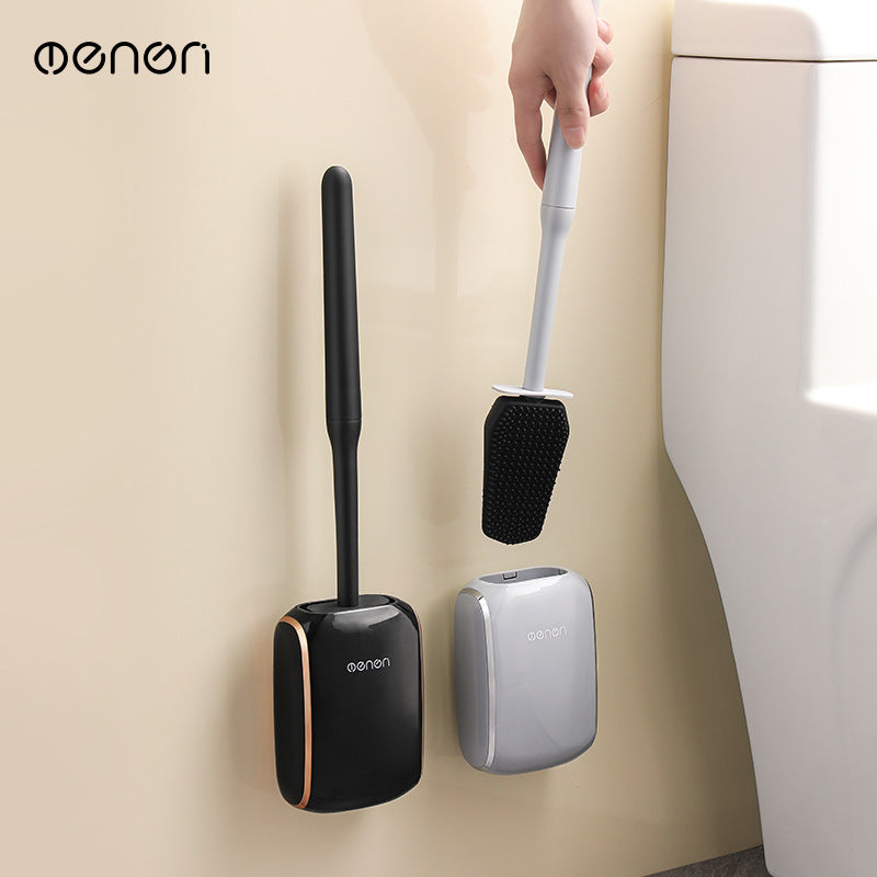 Elegant Wall-Mounted Toilet Brush Set with Base