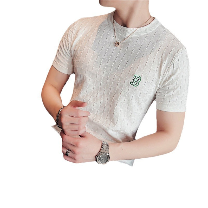 Summer Men's Casual Embroidered Crew Neck T-Shirt