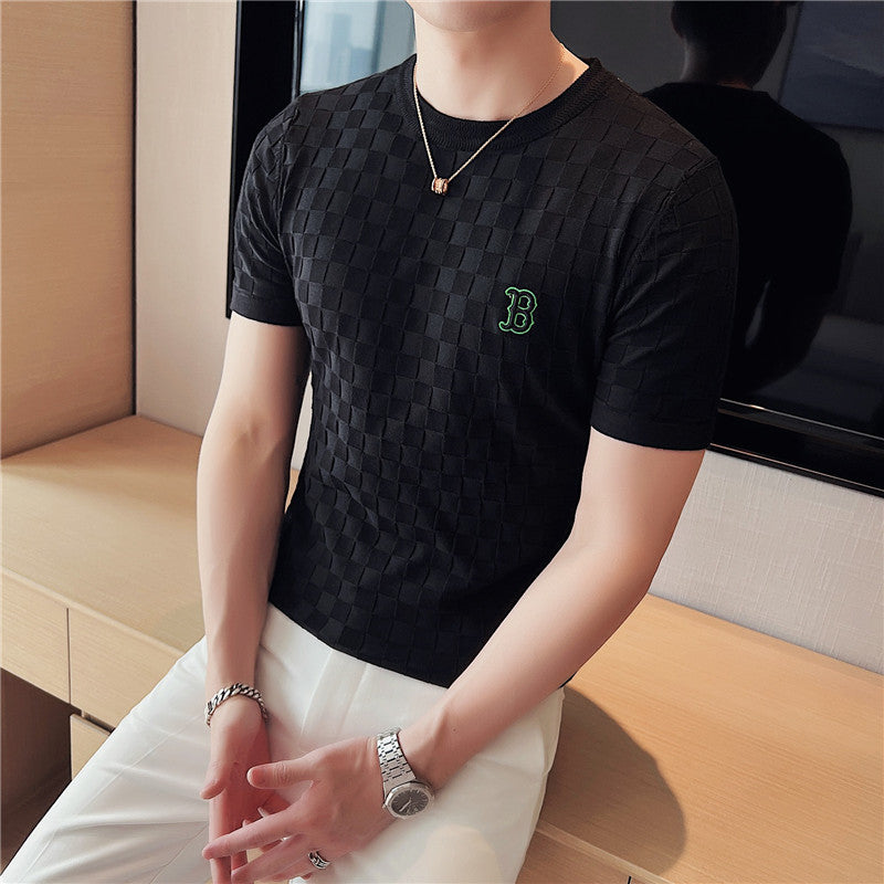 Summer Men's Casual Embroidered Crew Neck T-Shirt