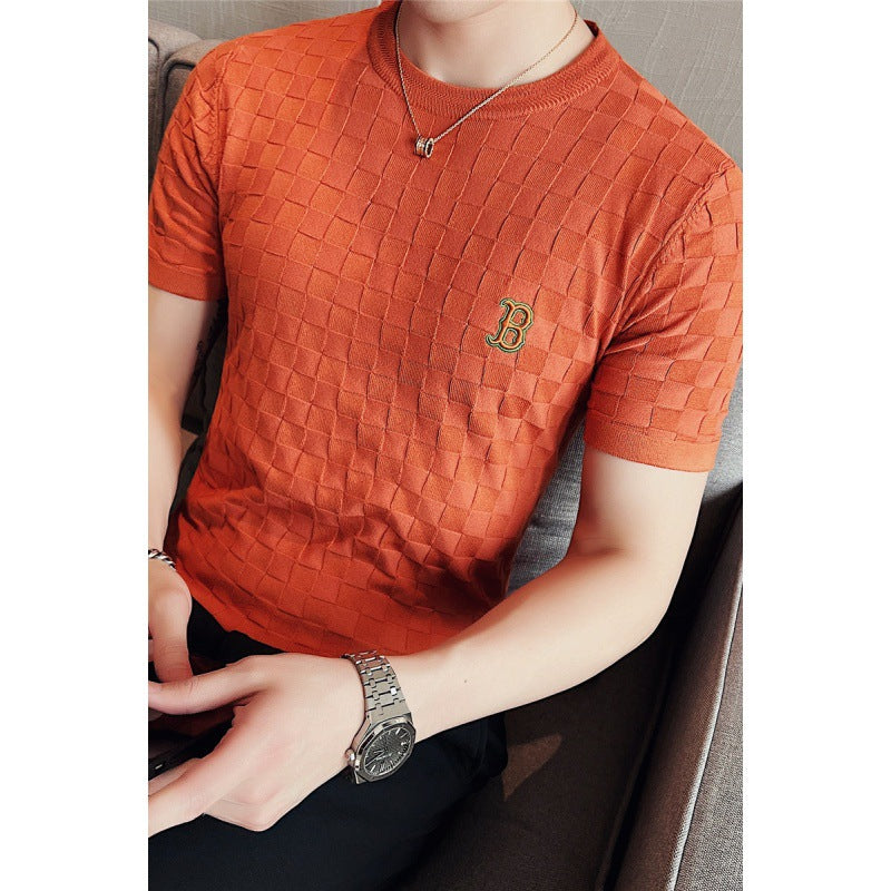 Summer Men's Casual Embroidered Crew Neck T-Shirt