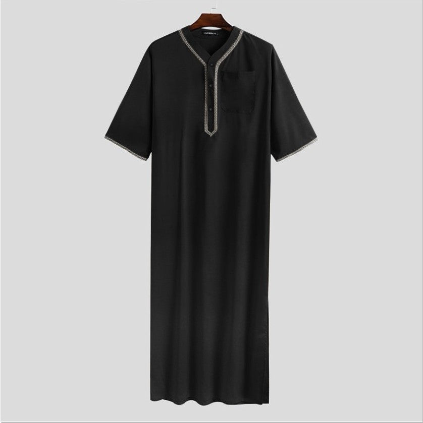 2024 Men’s Loose Long Robe Button Shirt - Arabic Style