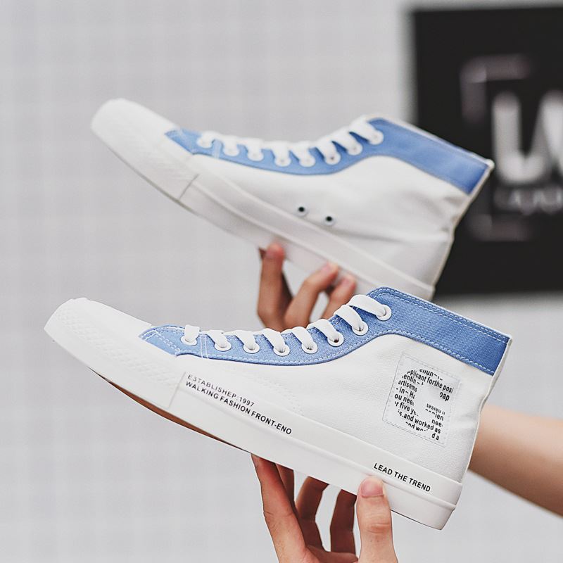 Men's High-Top Canvas Sneakers - Trendy Casual Shoes