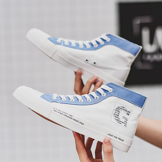 Men's High-Top Canvas Sneakers - Trendy Casual Shoes