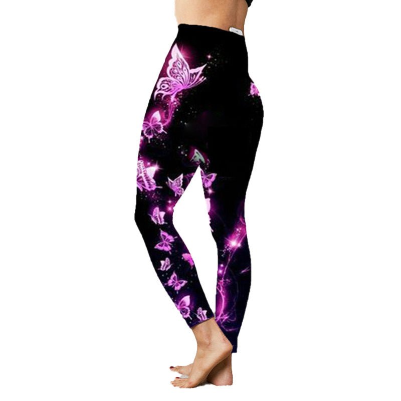 Printed Stretch Slim Yoga Pants for Women