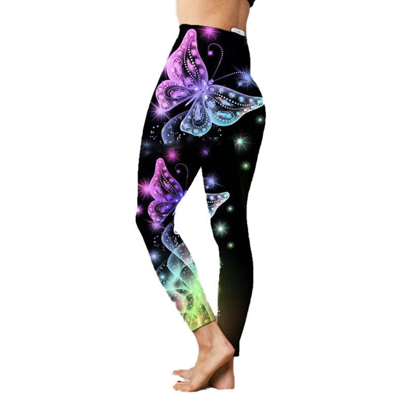 Printed Stretch Slim Yoga Pants for Women