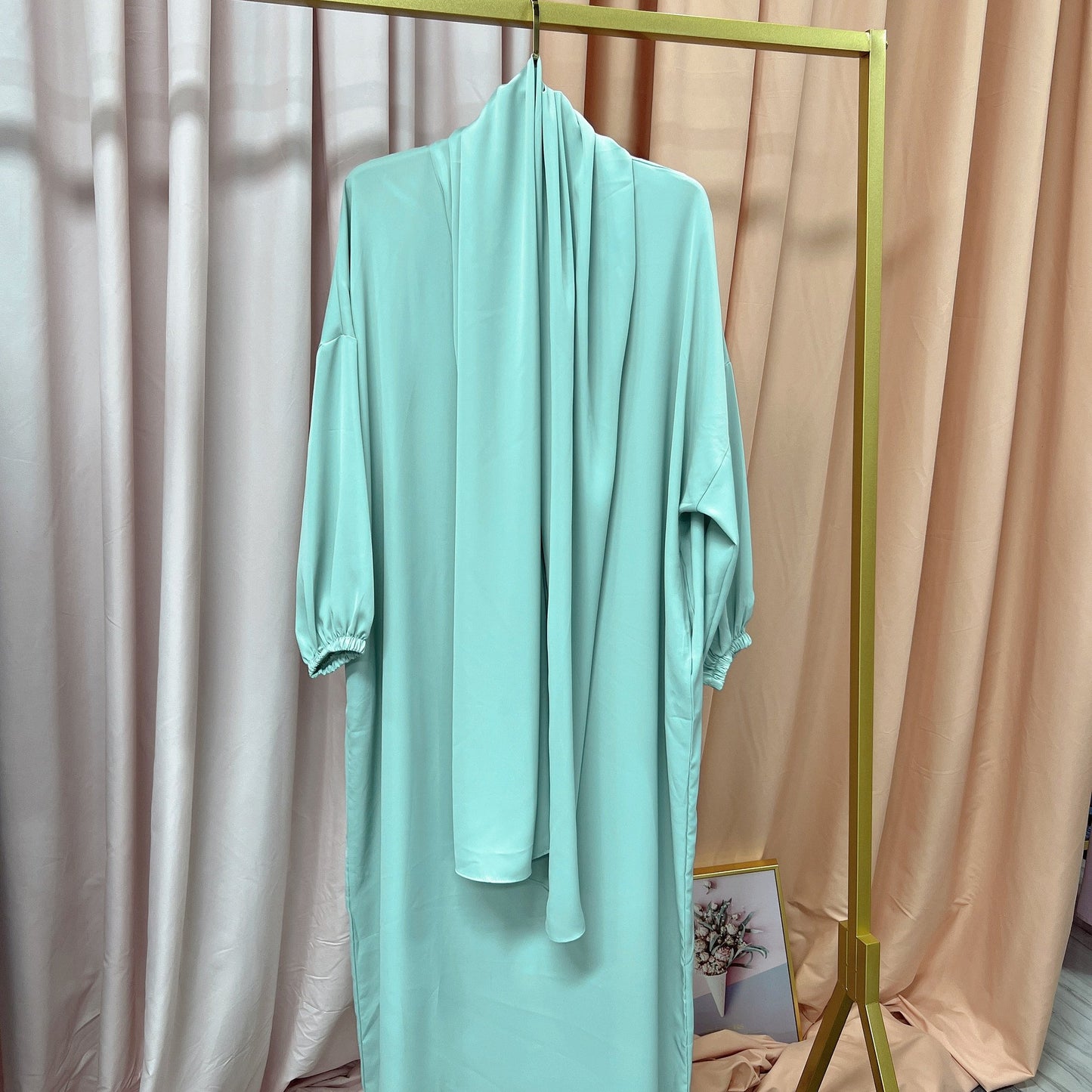 Solid Color Hooded Robe Dress for Muslim Women