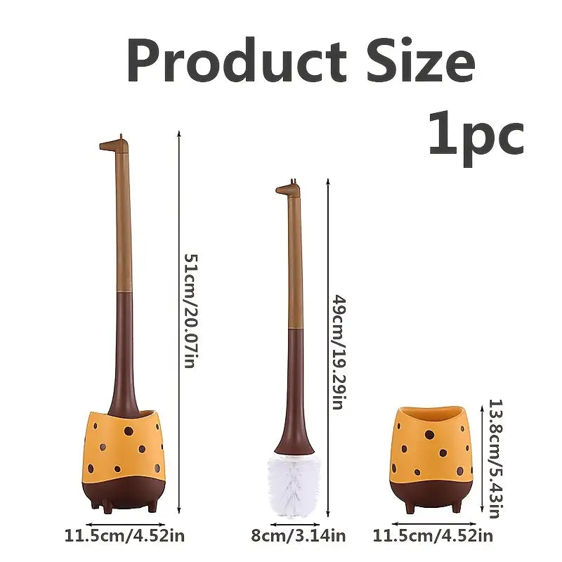 Toilet Brush with Base and Long Handle for Deep Cleaning