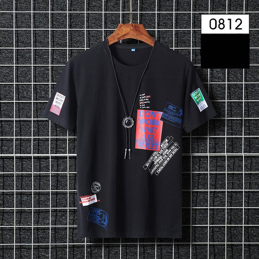 Summer Men's T-Shirt, Loose Fit Cotton Crew Neck